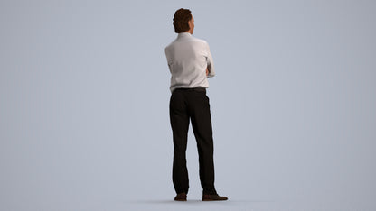 realistic 3D people man business, render-ready for V-Ray and Corona, FBX OBJ, front view render