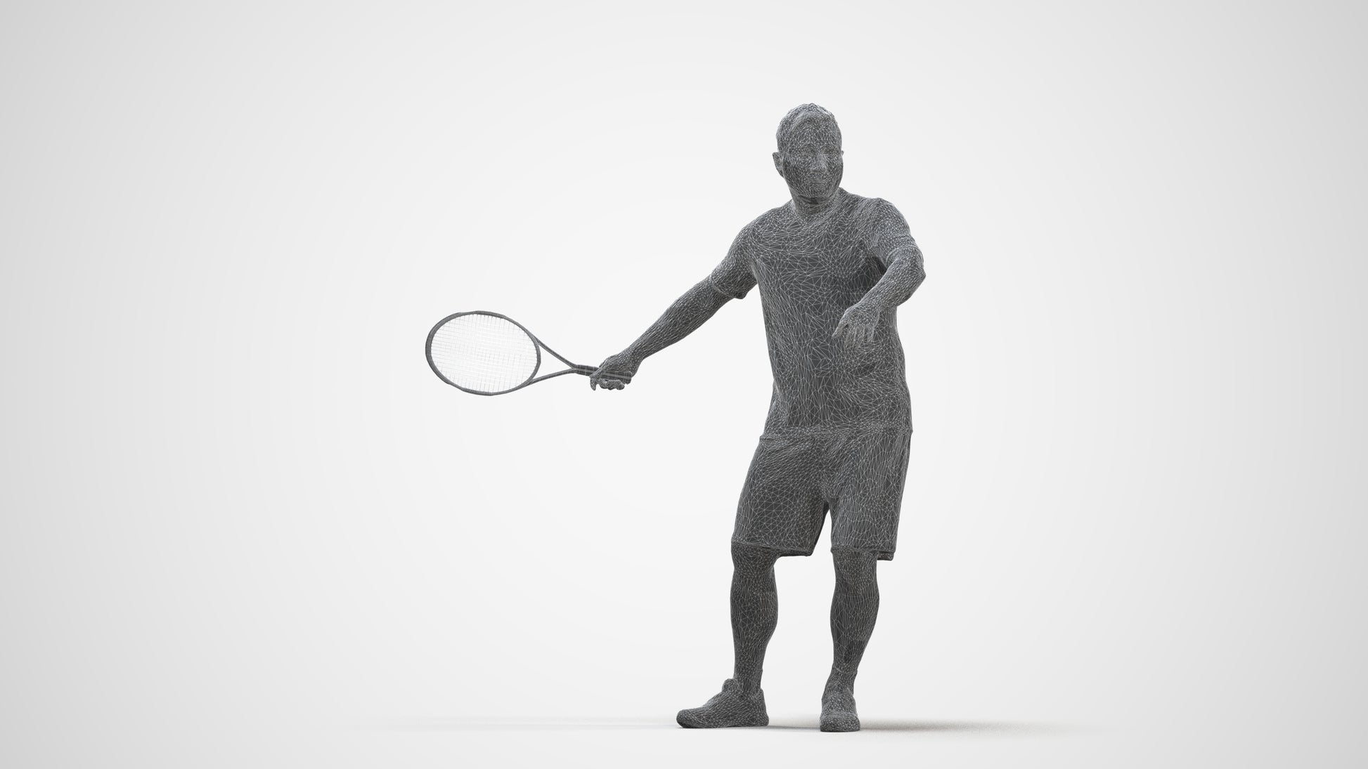 photogrammetry 3D man sport, realistic human model archviz FBX, three-quarter front view render
