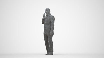 realistic 3D people man business, render-ready for V-Ray and Corona, FBX OBJ, wireframe back view