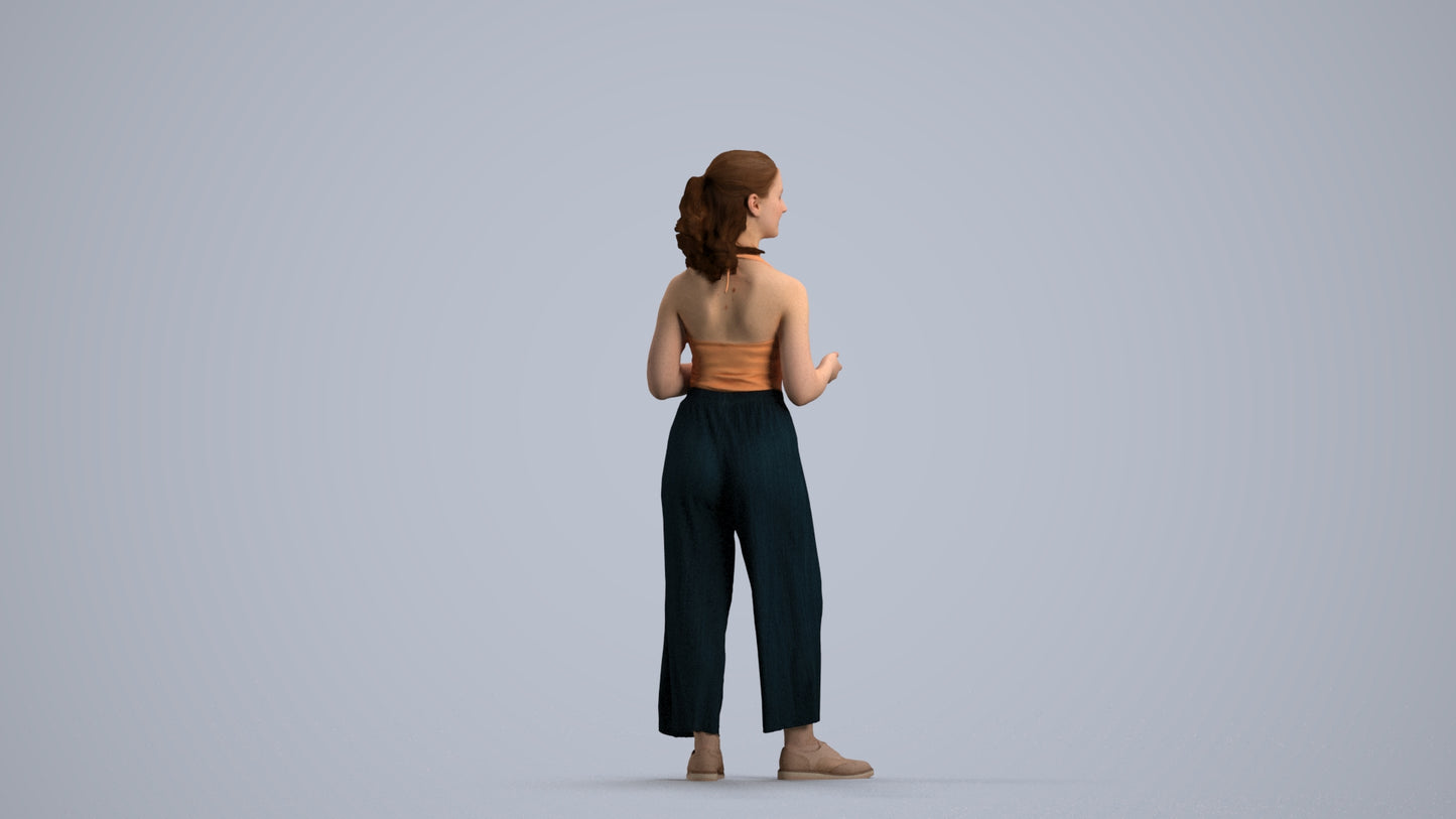 realistic 3D people girl casual kids, render-ready for V-Ray and Corona, FBX OBJ, front view render