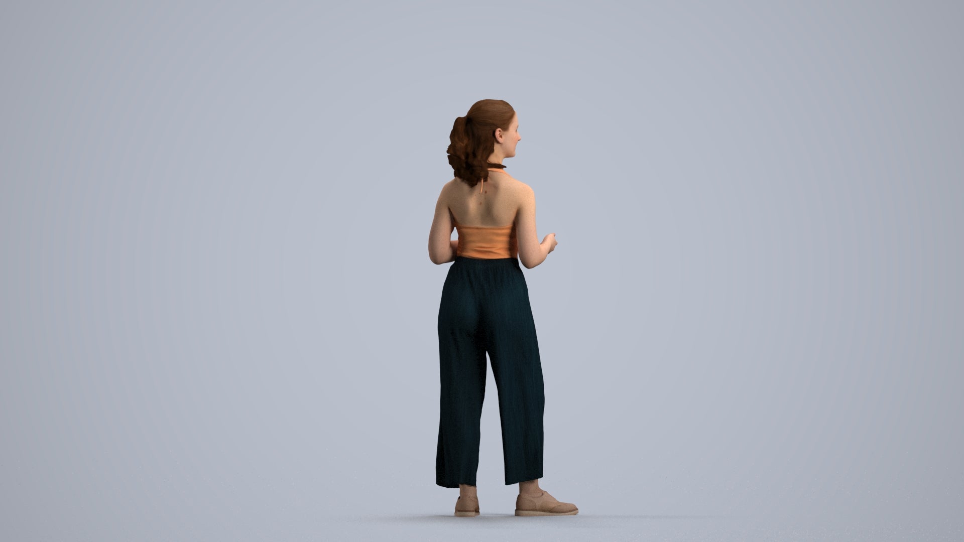realistic 3D people girl casual kids, render-ready for V-Ray and Corona, FBX OBJ, front view render