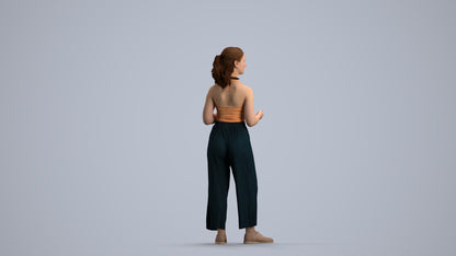 realistic 3D people girl casual kids, render-ready for V-Ray and Corona, FBX OBJ, front view render