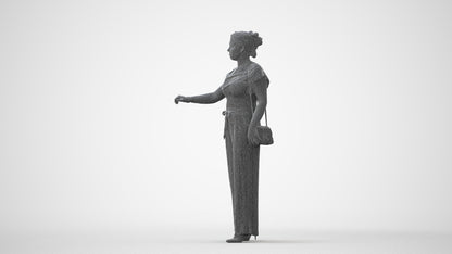 realistic 3D woman casual standing, scanned archviz people for Blender and 3ds Max, square thumbnail