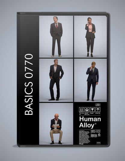 photogrammetry 3D people business collection, 5 realistic human models archviz FBX