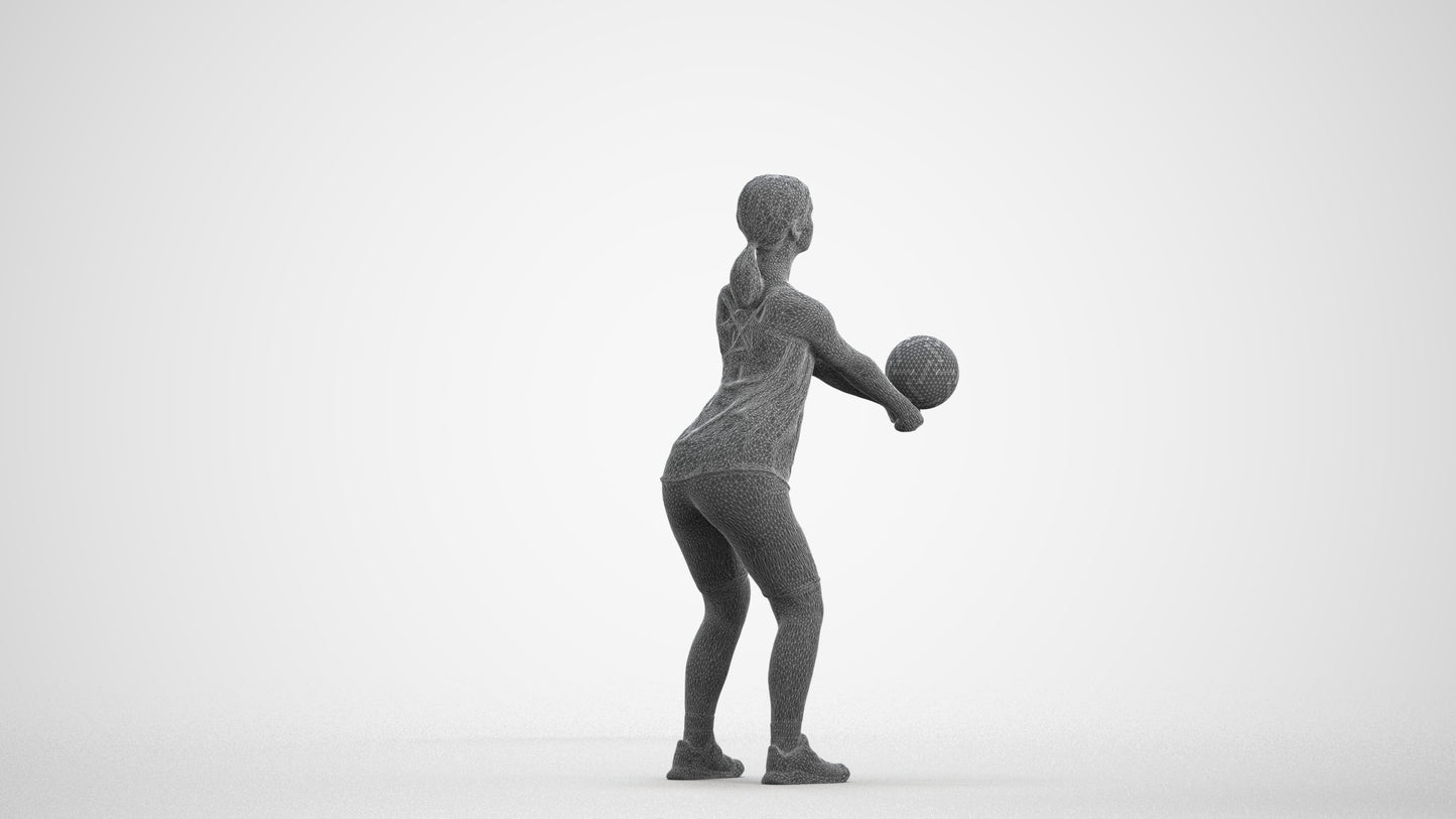 photogrammetry 3D girl sport, realistic human model archviz FBX, wireframe front view