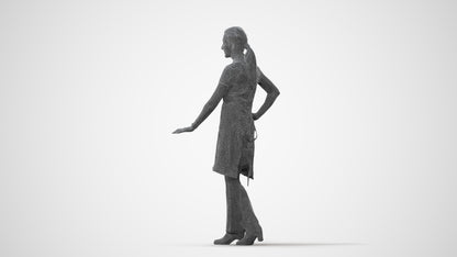 3D people model woman hospitality, scanned human for 3ds Max rendering, square thumbnail