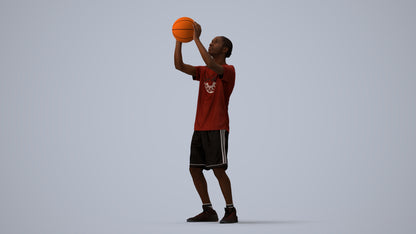 scanned 3D boy sport, photogrammetry people for Enscape and V-Ray, three-quarter view render