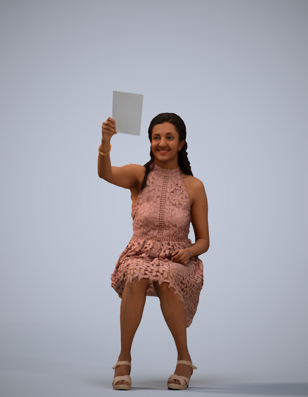 realistic 3D people woman formal sitting, render-ready for V-Ray and Corona, FBX OBJ
