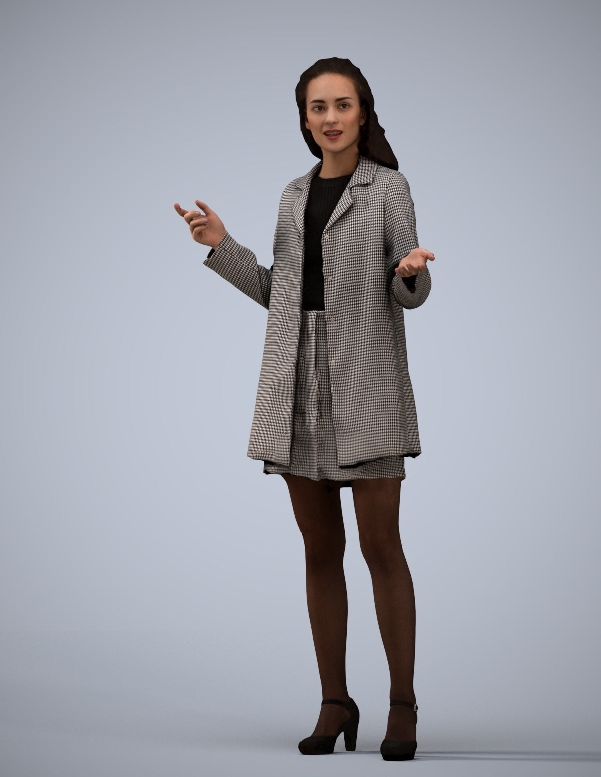 realistic 3D woman business, scanned archviz people for Blender and 3ds Max