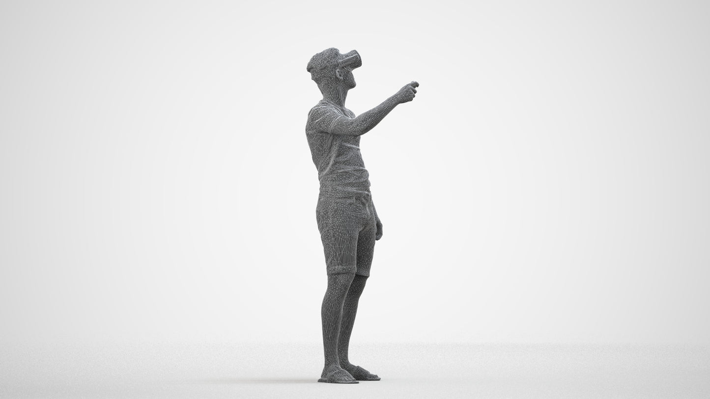 photogrammetry 3D boy casual kids, realistic human model archviz FBX, wireframe side view