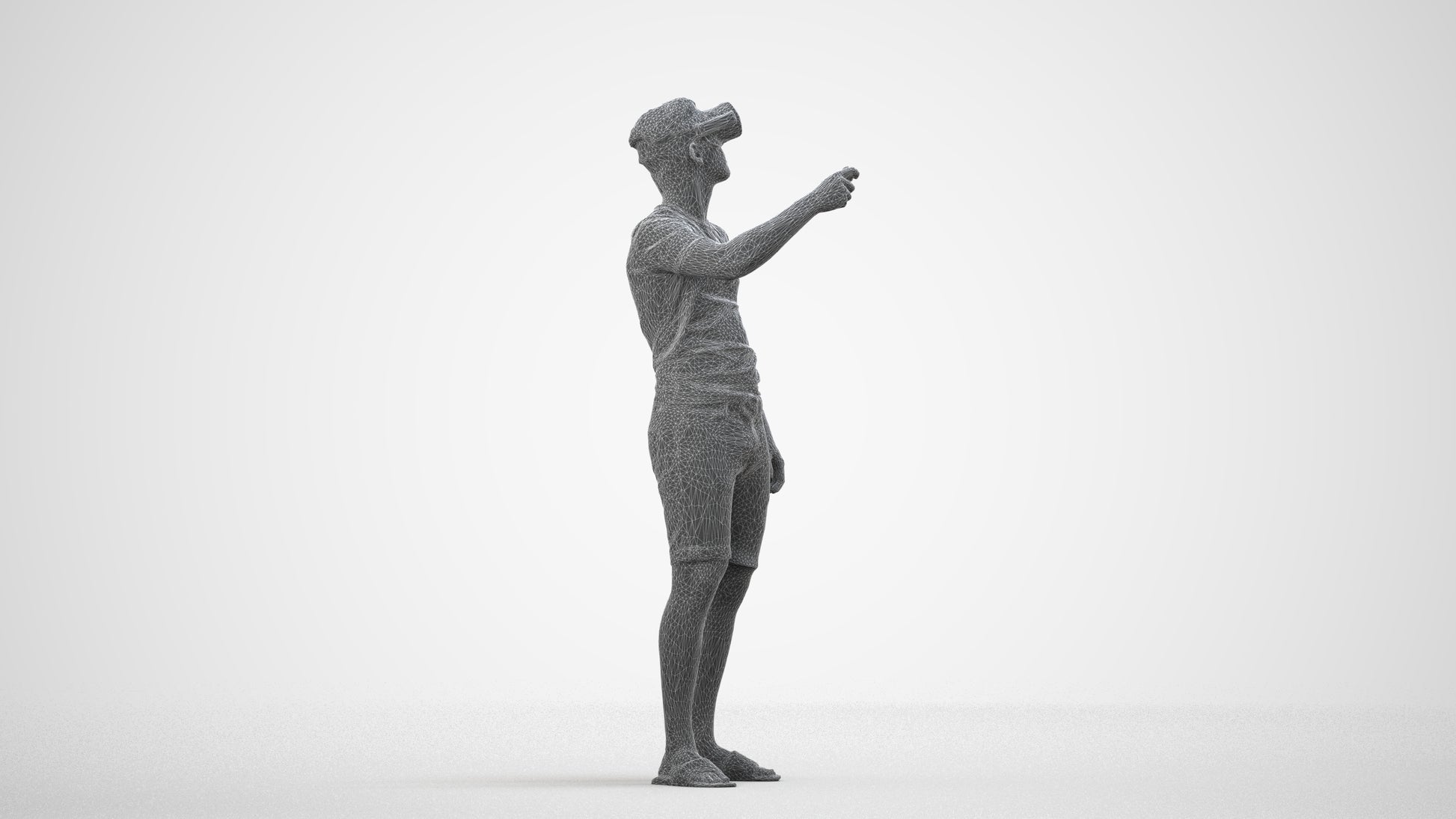 photogrammetry 3D boy casual kids, realistic human model archviz FBX, wireframe side view