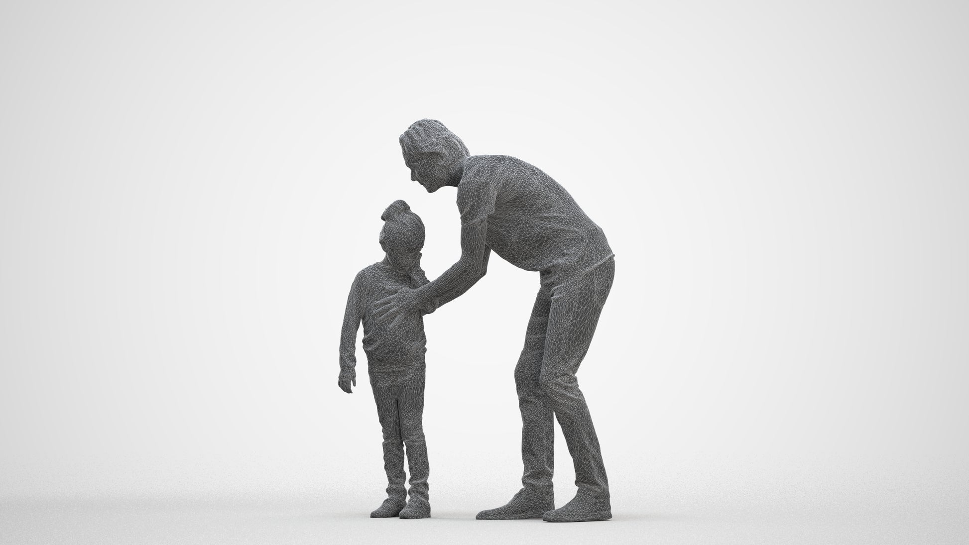 realistic 3D people girl casual kids, render-ready for V-Ray and Corona, FBX OBJ, three-quarter front view render