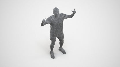 photogrammetry 3D man sport, realistic human model archviz FBX, wireframe three-quarter view