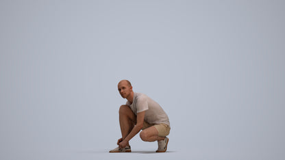 scanned 3D man casual standing, photogrammetry people for Enscape and V-Ray, standing pose render