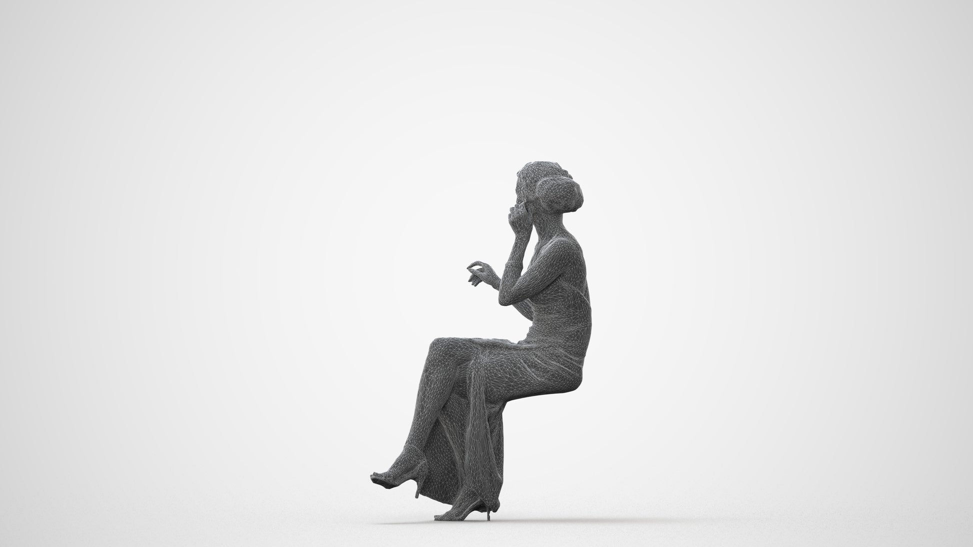 3D human model woman formal formalaffairs, photogrammetry scanned person for archviz, square thumbnail
