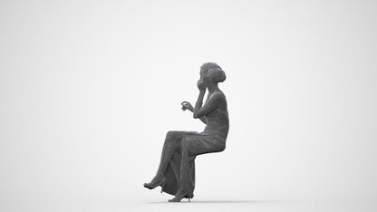 3D human model woman formal formalaffairs, photogrammetry scanned person for archviz, square thumbnail
