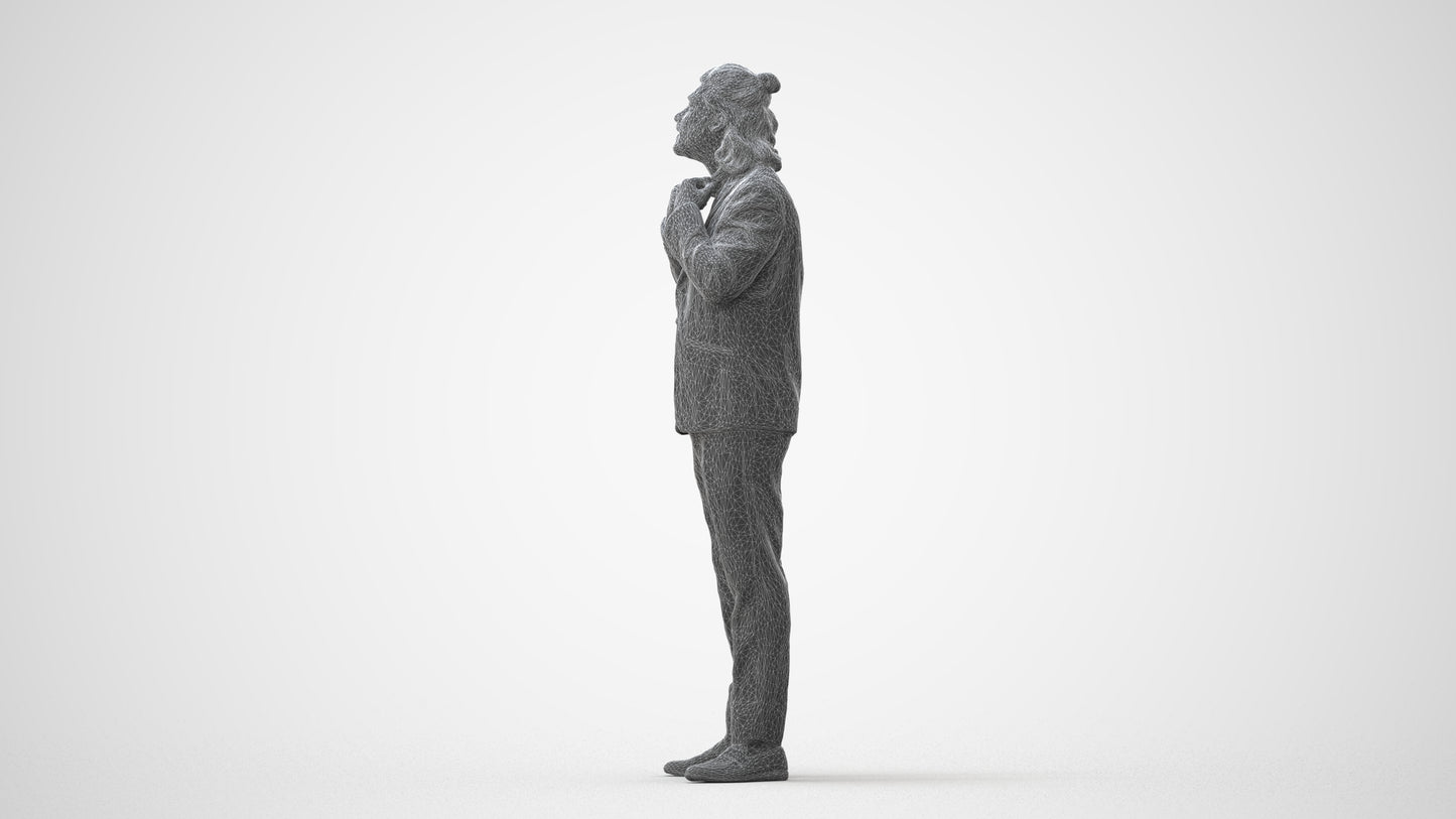 3D human model man formal cycling, photogrammetry scanned person for archviz, square thumbnail