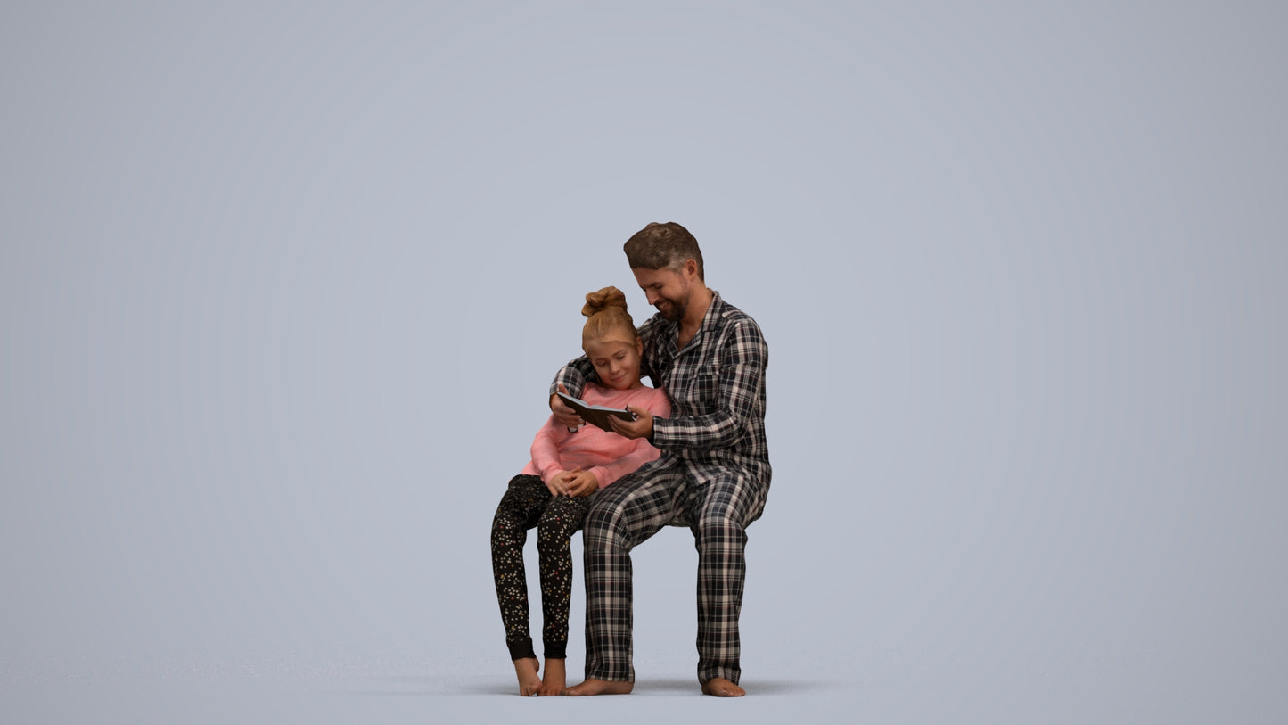photogrammetry 3D girl kids, realistic human model archviz FBX, standing pose render