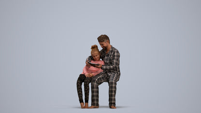 photogrammetry 3D girl kids, realistic human model archviz FBX, standing pose render