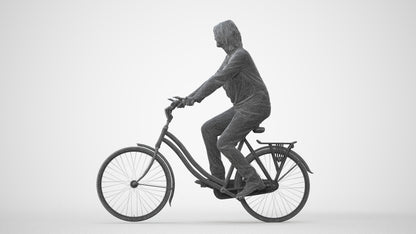 3D people model woman casual cycling, scanned human for 3ds Max rendering, square thumbnail