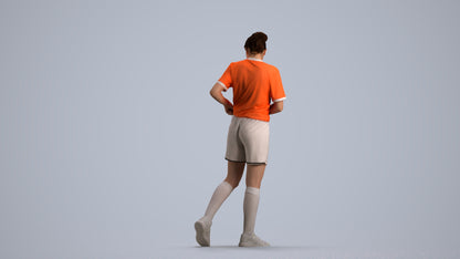 3D human model woman sport, photogrammetry scanned person for archviz, front view render