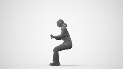 3D human model girl kids, photogrammetry scanned person for archviz, square thumbnail