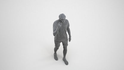 realistic 3D people man casual walking, render-ready for V-Ray and Corona, FBX OBJ, wireframe three-quarter view