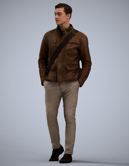 3D people model man casual walking, scanned human for 3ds Max rendering