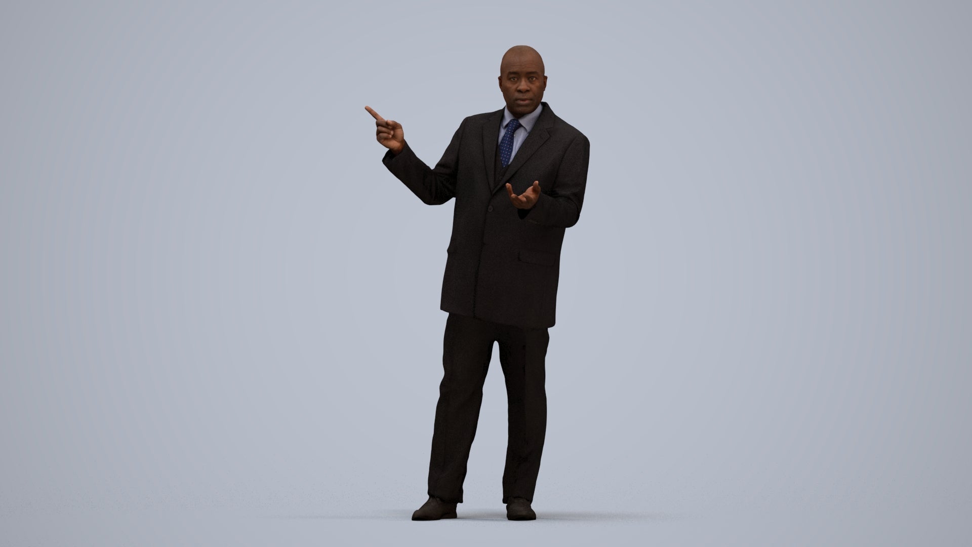 realistic 3D human man business, archviz people FBX OBJ for Blender, standing pose render