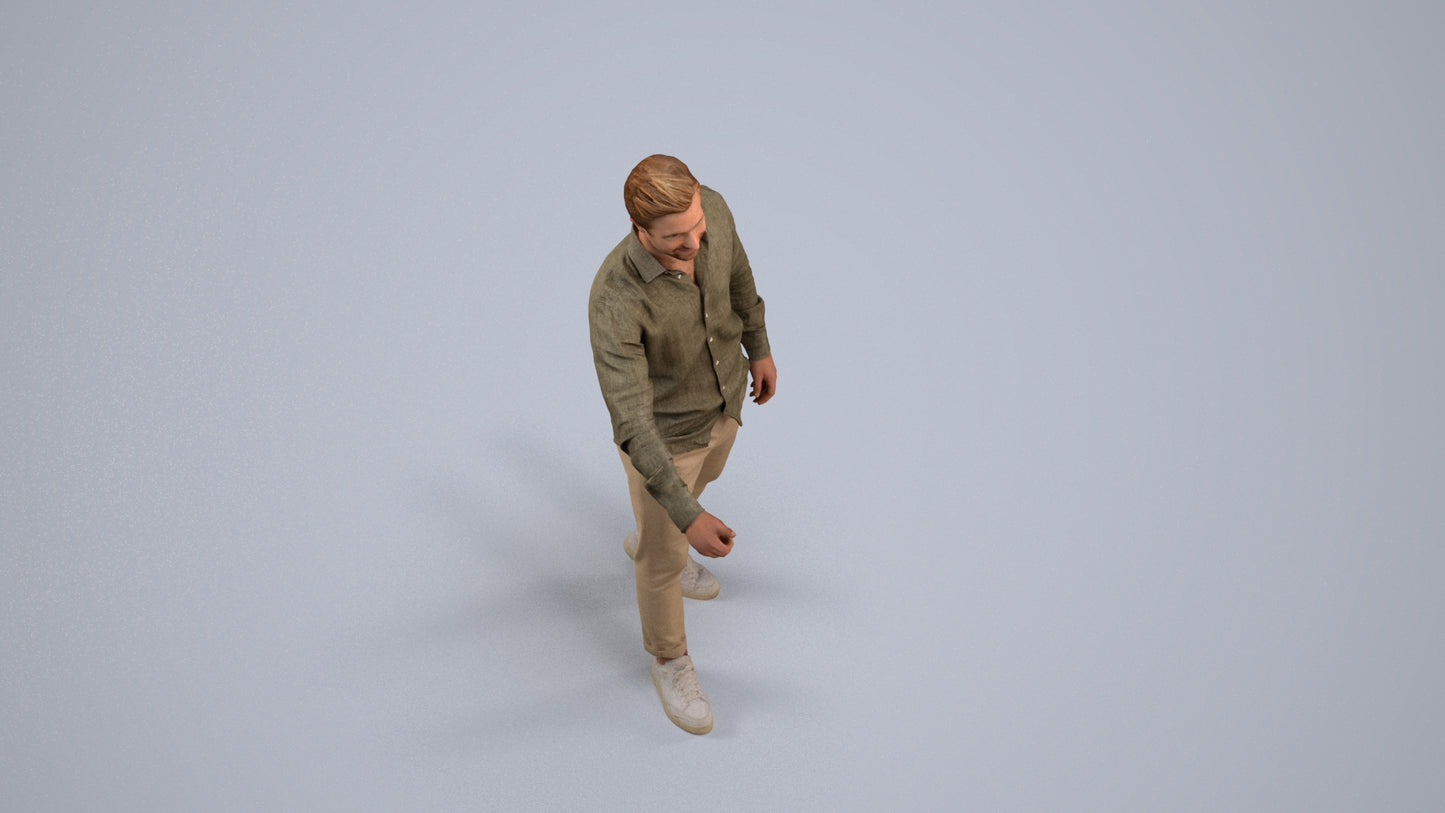 realistic 3D people man casual mix, render-ready for V-Ray and Corona, FBX OBJ, back view render