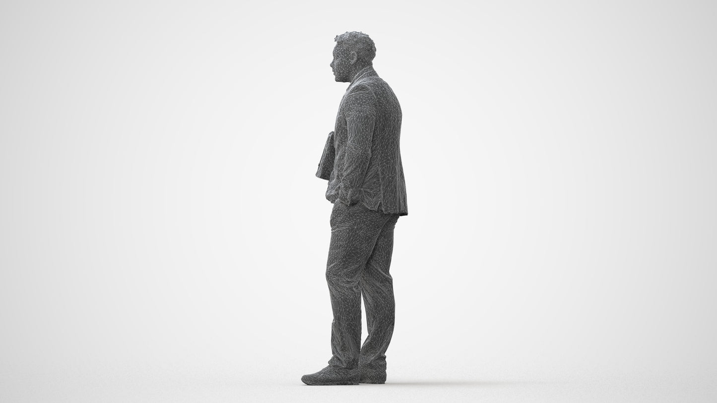 3D people model man business, scanned human for 3ds Max rendering, square thumbnail