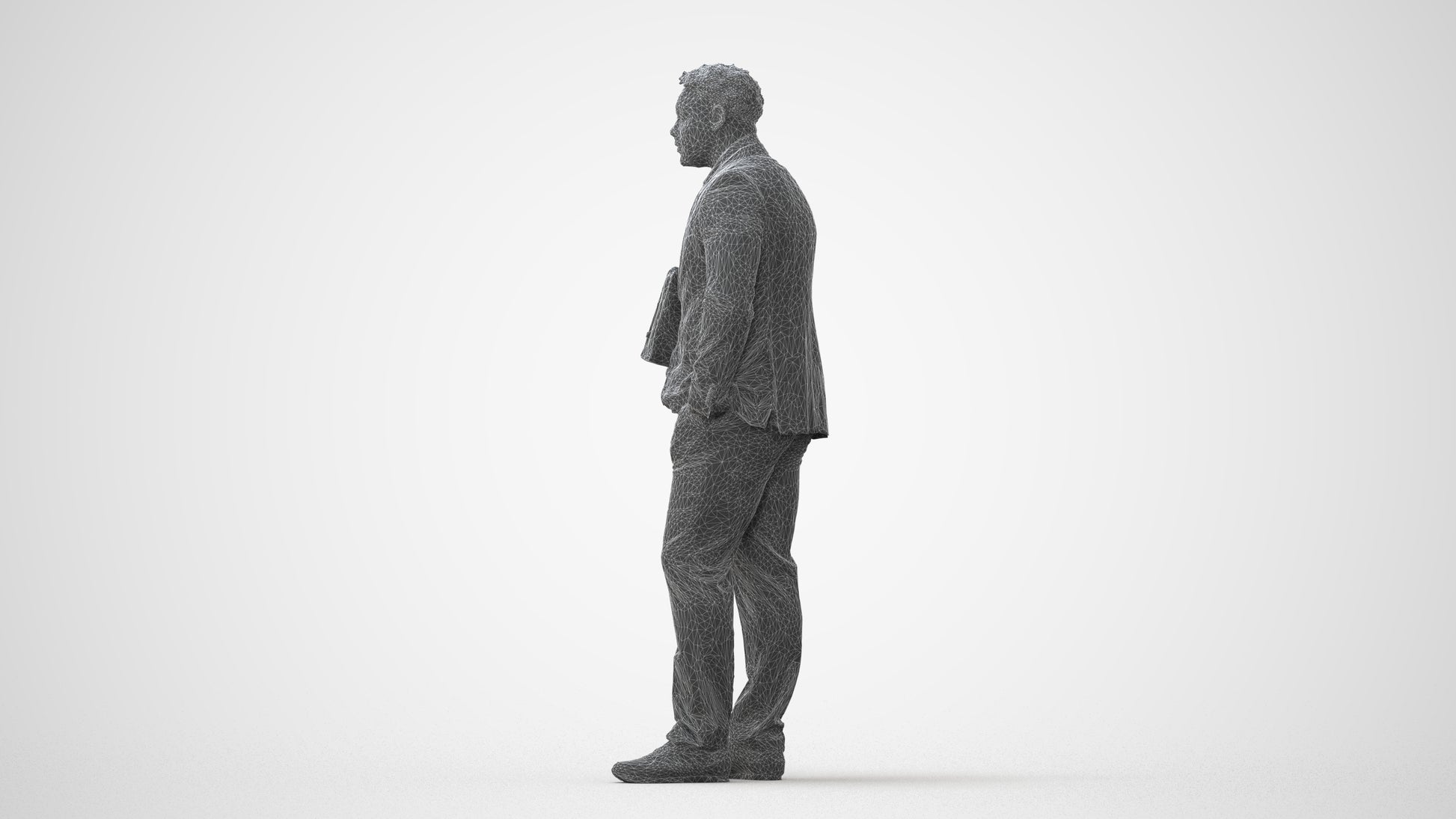 3D people model man business, scanned human for 3ds Max rendering, square thumbnail