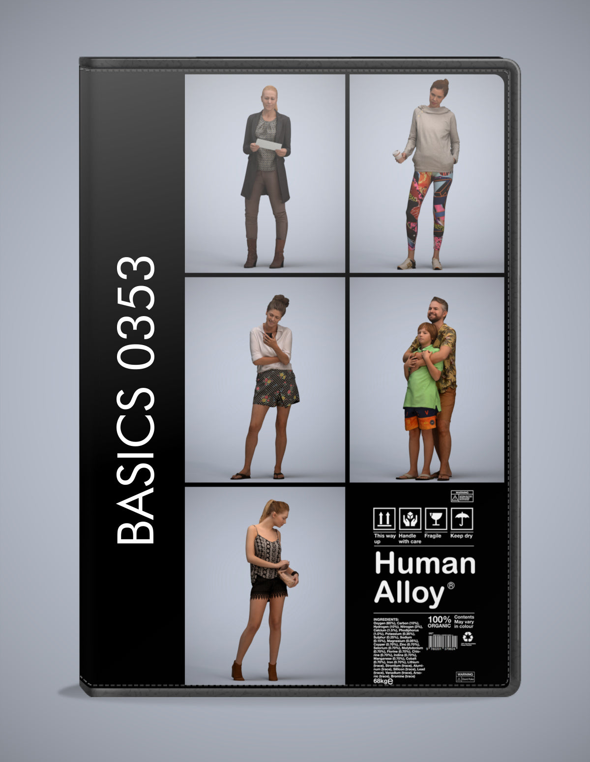 5 3D scanned people standing, photorealistic archviz pack for Enscape and SketchUp