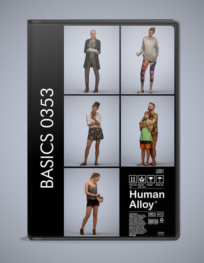 5 3D scanned people standing, photorealistic archviz pack for Enscape and SketchUp