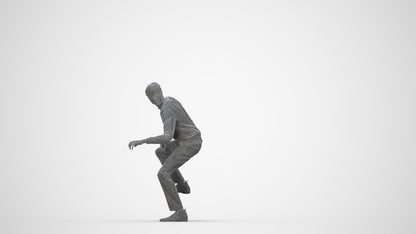 3D scanned man driving casual, photorealistic archviz people for Enscape and SketchUp, wireframe back view