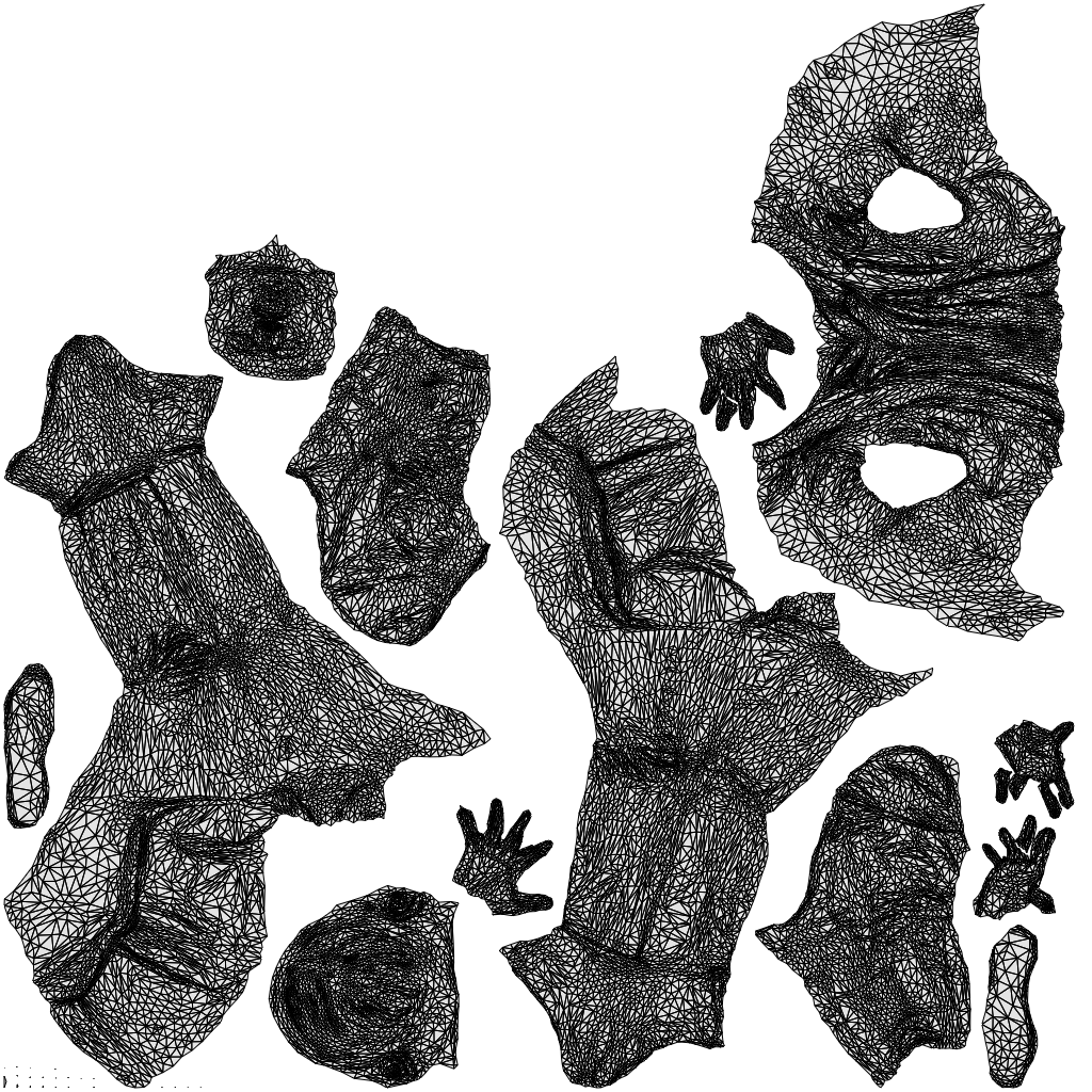 scanned 3D man business, photogrammetry people for Enscape and V-Ray, wireframe top-down view
