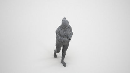 realistic 3D people woman walking, render-ready for V-Ray and Corona, FBX OBJ, wireframe three-quarter view