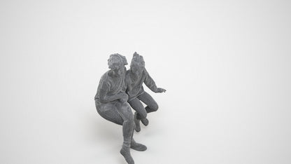 realistic 3D people girl kids, render-ready for V-Ray and Corona, FBX OBJ, wireframe three-quarter view