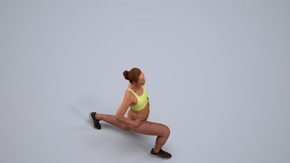 realistic 3D human woman sport, archviz people FBX OBJ for Blender, back view render