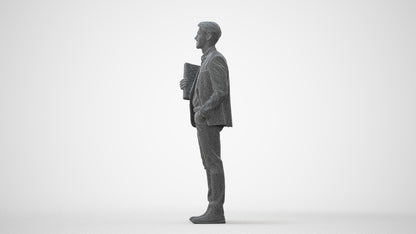 3D human model man business, photogrammetry scanned person for archviz, square thumbnail
