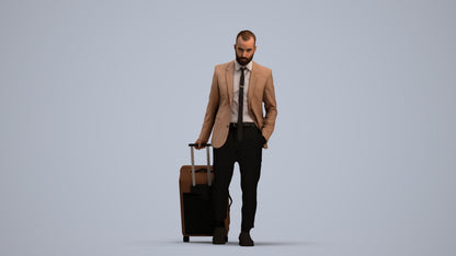 realistic 3D people man business, render-ready for V-Ray and Corona, FBX OBJ, standing pose render