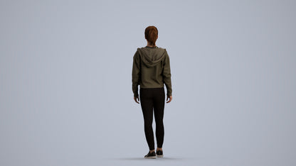 realistic 3D people woman sport, render-ready for V-Ray and Corona, FBX OBJ, front view render