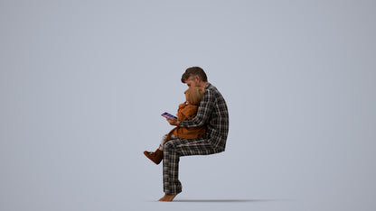 realistic 3D boy casual kids, scanned archviz people for Blender and 3ds Max, three-quarter view render