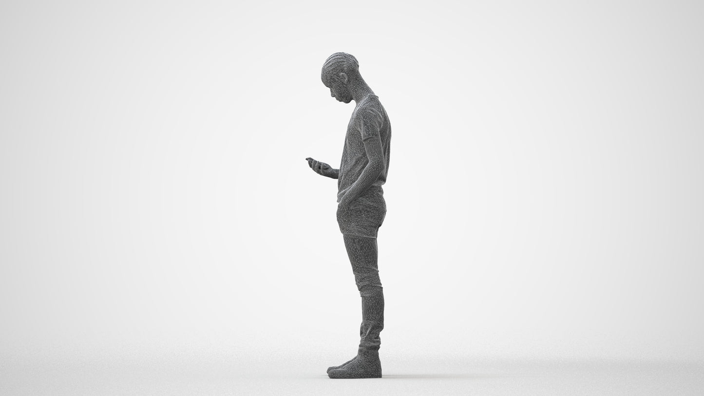 3D people model boy casual kids, scanned human for 3ds Max rendering, square thumbnail