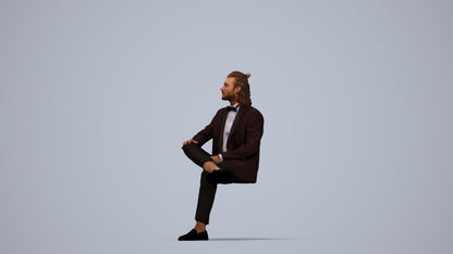 scanned 3D man formal formalaffairs, photogrammetry people for Enscape and V-Ray, top-down view render