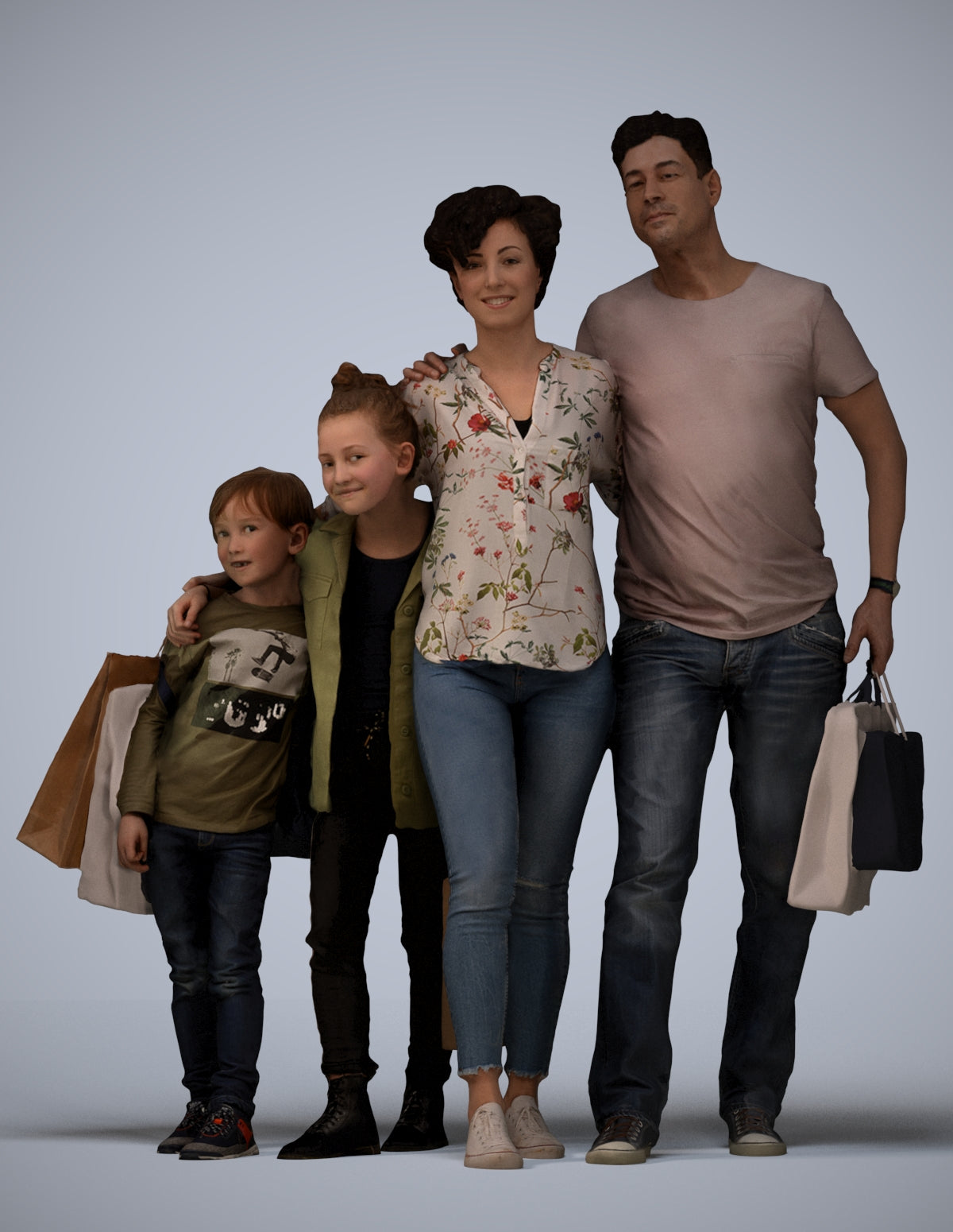 photogrammetry 3D girl casual kids, realistic human model archviz FBX