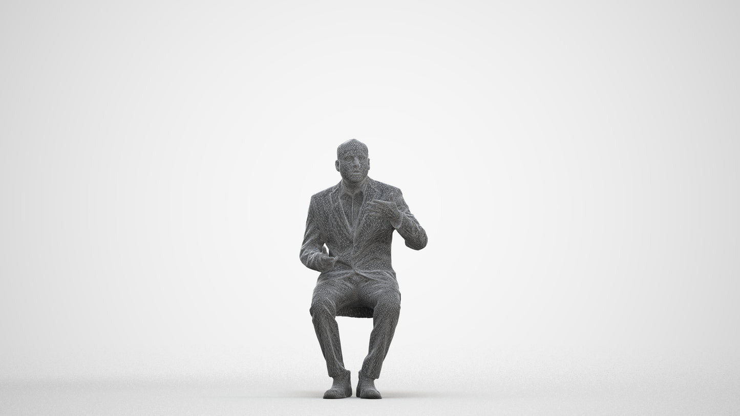 realistic 3D people man business, render-ready for V-Ray and Corona, FBX OBJ, three-quarter front view render