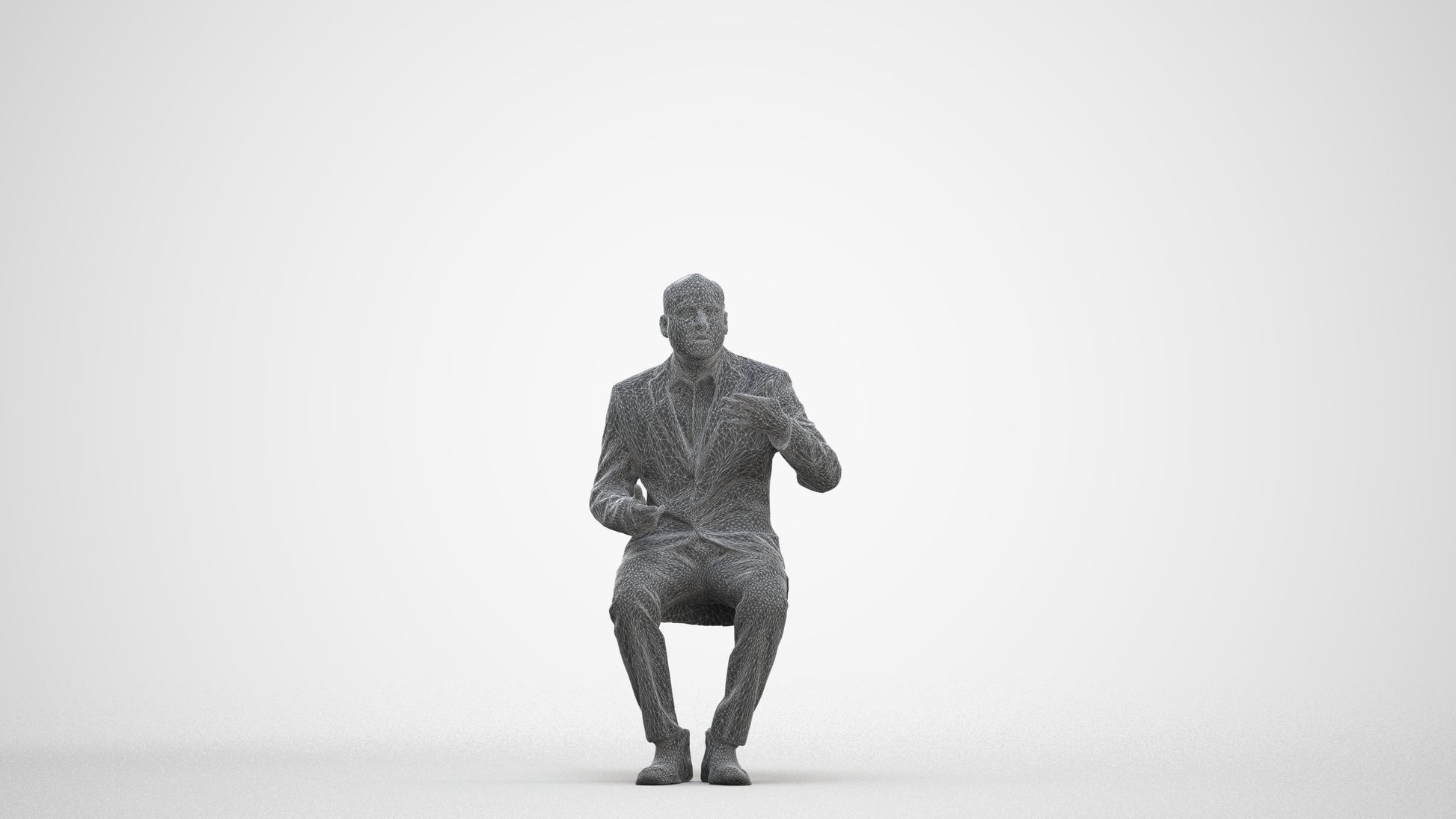 realistic 3D people man business, render-ready for V-Ray and Corona, FBX OBJ, three-quarter front view render