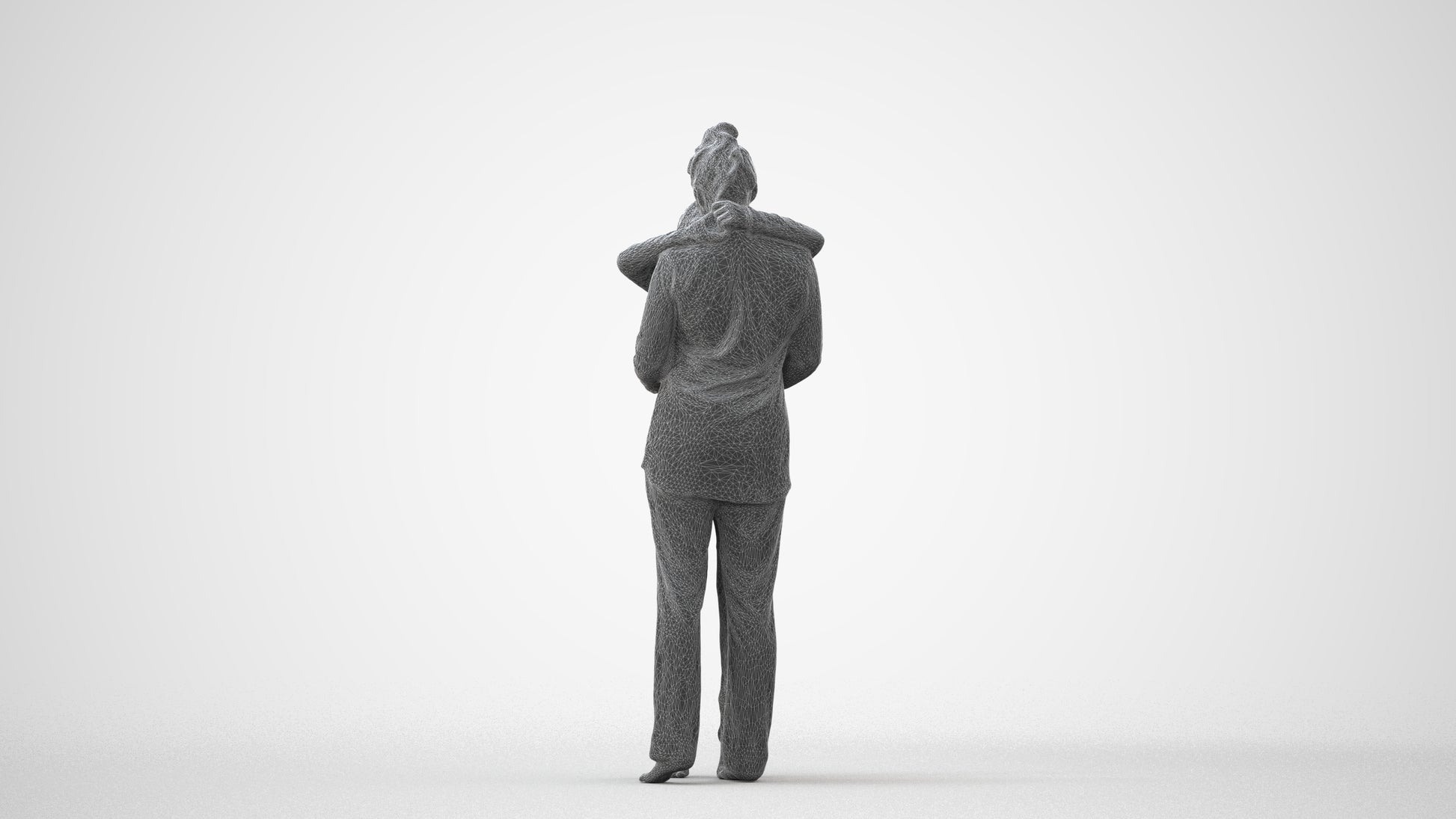 3D human model girl kids, photogrammetry scanned person for archviz, square thumbnail