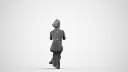 3D people model woman formal formalaffairs, scanned human for 3ds Max rendering, wireframe side view